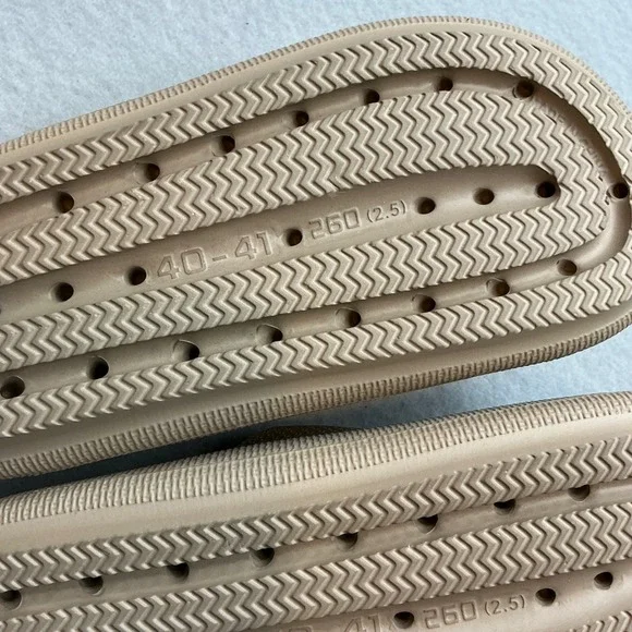 BenSorts Slide Sandals Double Buckle Beige Tan Size 40-41 Womens Comfort Slides - Picture 8 of 11